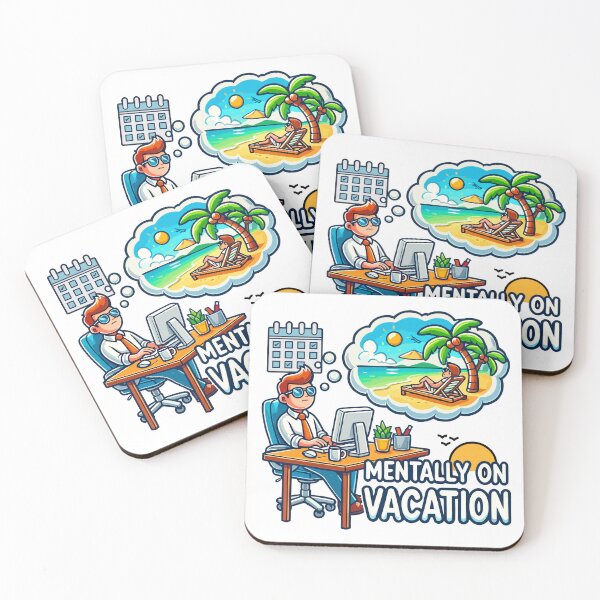 Item preview, Mentally on Vacation Funny Office Life Design designed and sold by QuirkPrint.