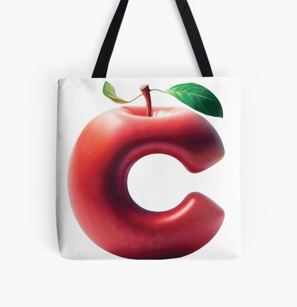 APPLE LETTER C All Over Print Tote Bag