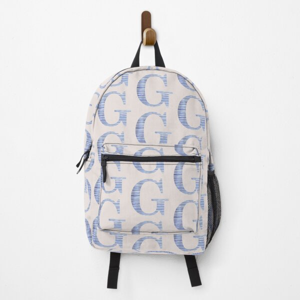 Item preview, Letter G Blue Watercolor Stripes Monogram Initial designed and sold by theartofvikki.