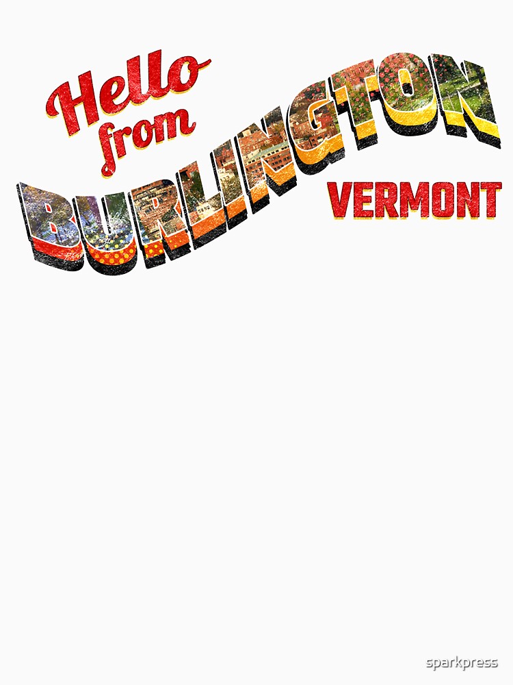 Burlington VT Vintage Postcard-style Design Gift Souvenir | Hello from Burlington, Vermont! by sparkpress