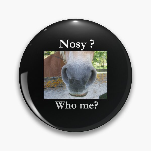 Item preview, Nosy? Who Me? Classic Horse Black Tee designed and sold by GeekySexyCool.