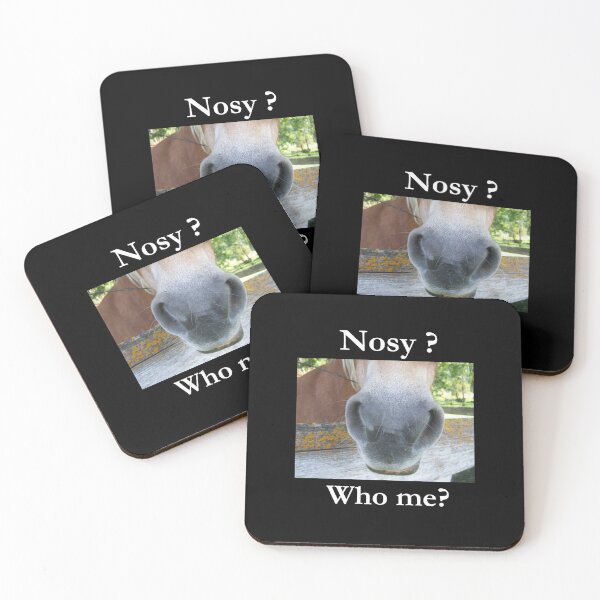 Item preview, Nosy? Who Me? Classic Horse Black Tee designed and sold by GeekySexyCool.