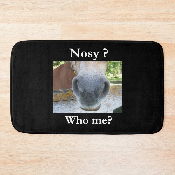 Item preview, Nosy? Who Me? Classic Horse Black Tee designed and sold by GeekySexyCool.