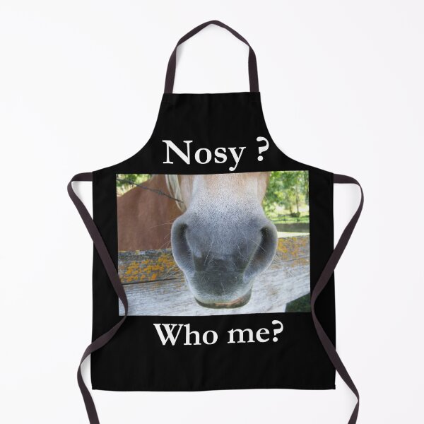 Item preview, Nosy? Who Me? Classic Horse Black Tee designed and sold by GeekySexyCool.