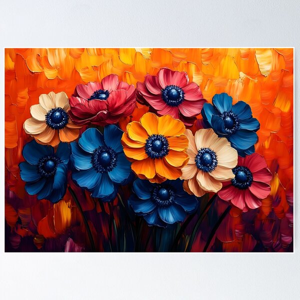 Item preview, Colorful Anemone Blooms designed and sold by RedPeaStudio.