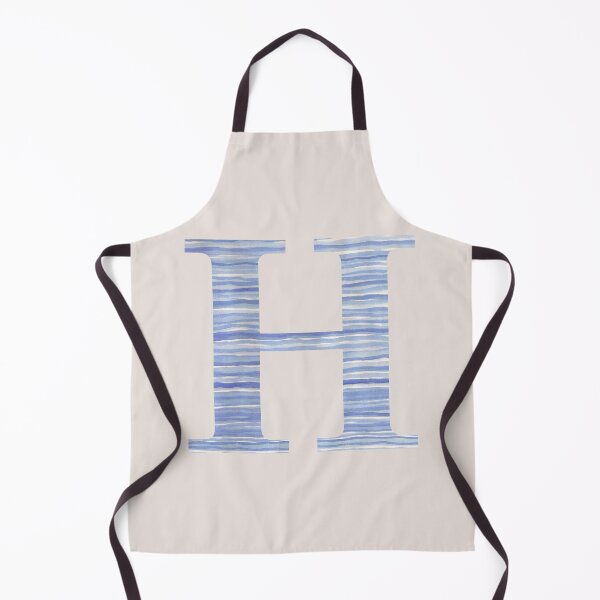 Item preview, Letter H Blue Watercolor Stripes Monogram Initial designed and sold by theartofvikki.