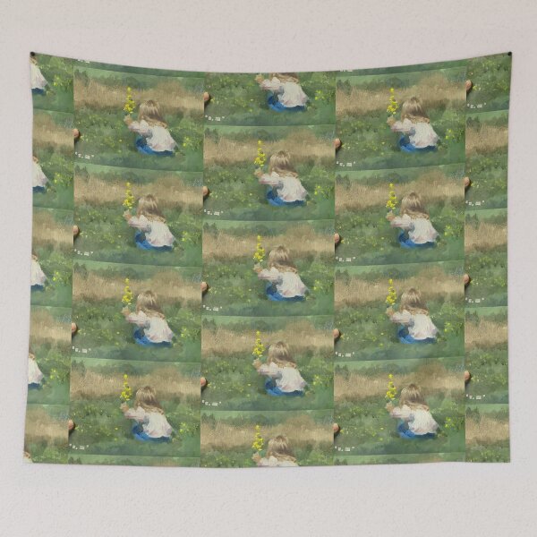 Item preview, Nostalgic little girl painting designed and sold by maliafecteau.