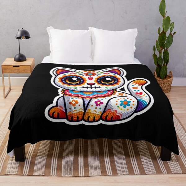 Item preview, Cute Mexican Sugar Skull Cat in Halloween costume Trick-or-treat! designed and sold by Rodim91.