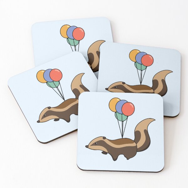 Item preview, Badger Flying Away with Balloons designed and sold by AnthroTales.