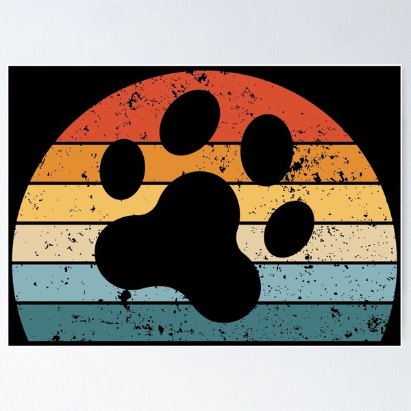 Item preview, Retro Dog Paw Sunset designed and sold by Ralph-mendes.