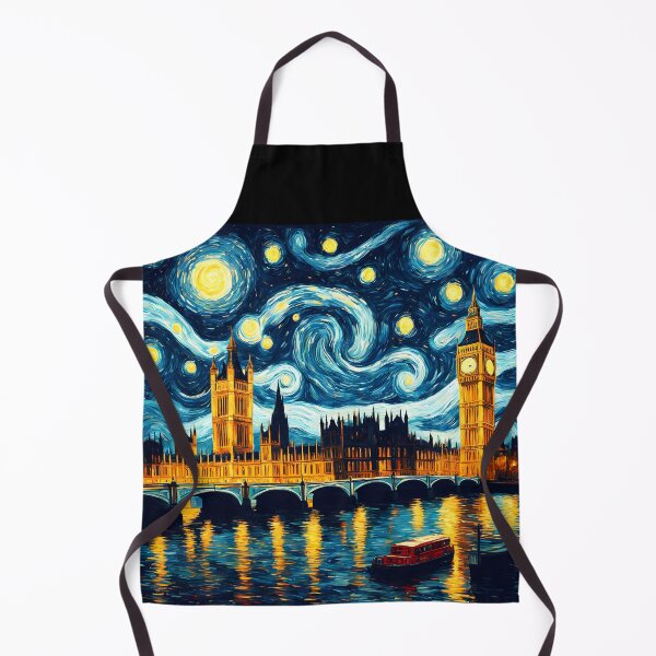 Item preview, London cityscape Starry Night Van Gogh Style designed and sold by EmeraldeaArt.