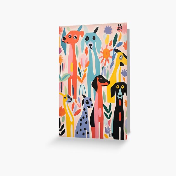 Item preview, Matisse-Inspired Colorful Dog Parade  designed and sold by PuffPals.