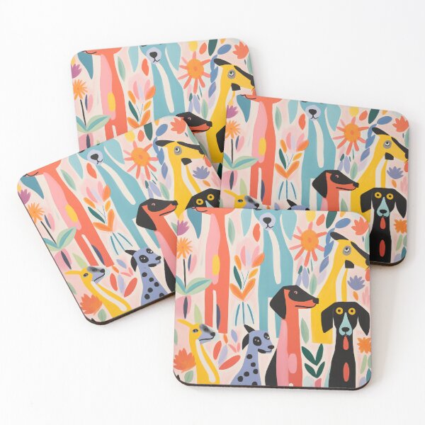 Item preview, Matisse-Inspired Colorful Dog Parade  designed and sold by PuffPals.