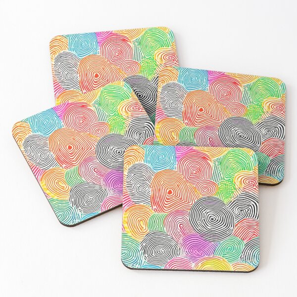 Item preview, Colorful Fingerprint Patterns Abstract Art designed and sold by Health And Fitness Posts e-Store.