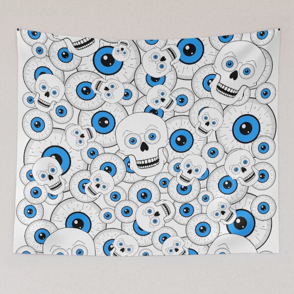 Item preview, Blue Eyeball And Skull Heads designed and sold by Sartoris Art.