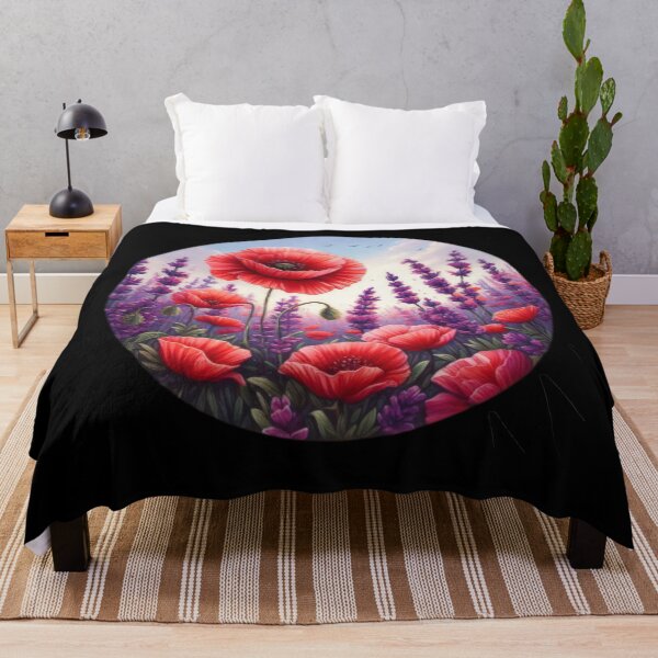 Item preview, Red poppies with lavender Botanical Beauty Floral Arrangements designed and sold by Expressions-Sel.