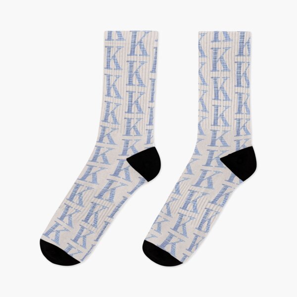 Item preview, Letter K Blue Watercolor Stripes Monogram Initial designed and sold by theartofvikki.