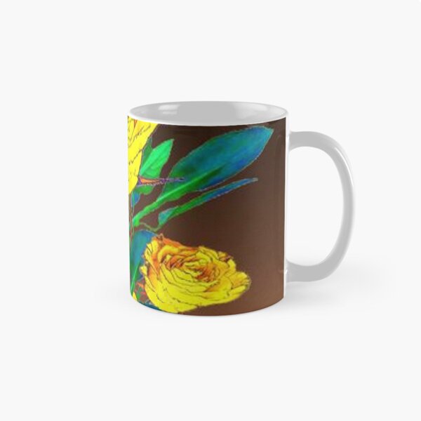 Item preview, SHADED BROWN YELLOW ROSES & BUTTERFLIES ART designed and sold by sharlesart.