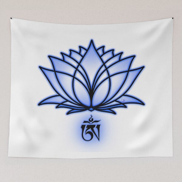 Item preview, Om, Black Lotus, Tibetan, Buddhist, Buddhism, Sanskrit, White Background designed and sold by MayGreenAbgrall.