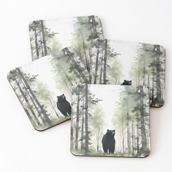 Item preview, Black Bear in the Forest designed and sold by TamarackFlair.