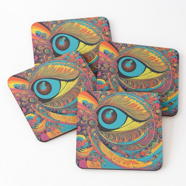 Item preview, 1960s Psychedelic Horror Vacui Art Pattern designed and sold by HLPsychDesigns.