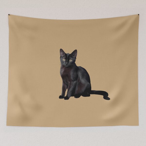 Item preview, Silent Sentinel: A Black Cat’s Poised Watch designed and sold by magicalshops.