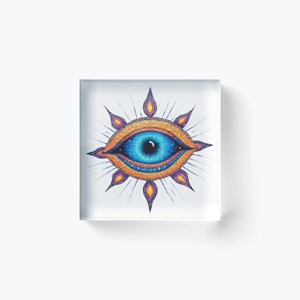 Item preview, Galactic Mandala with Cosmic Eye – Neon Colors and Starry Patterns designed and sold by rajasekhark.