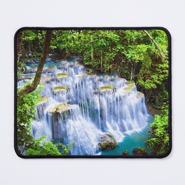 Item preview, forest waterfalls in river designed and sold by AA-designstore.