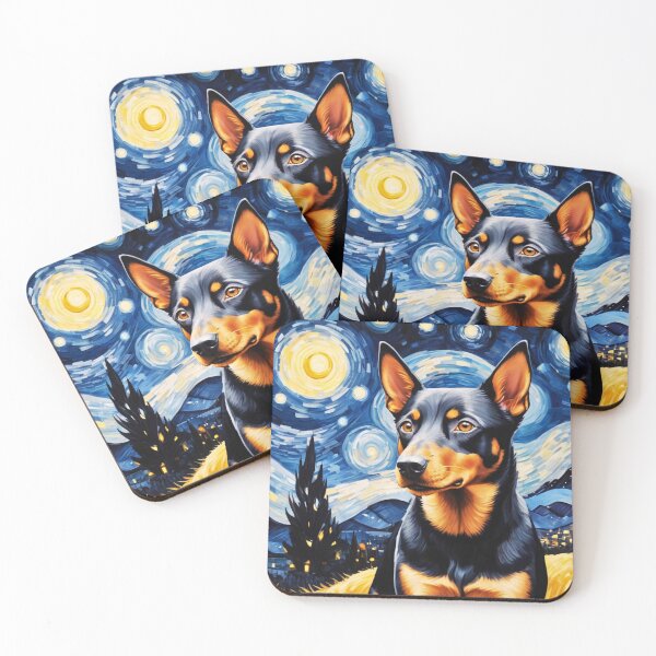 Item preview, Australian Kelpie Starry Night Portrait  designed and sold by ChaosReigns91.