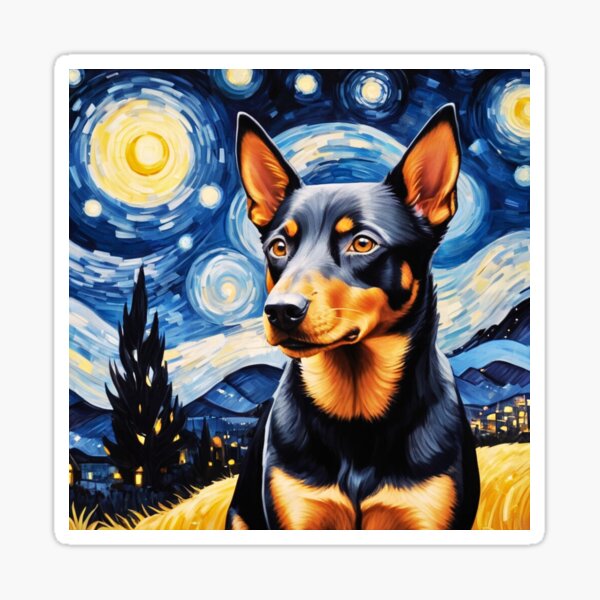 Item preview, Australian Kelpie Starry Night Portrait  designed and sold by ChaosReigns91.