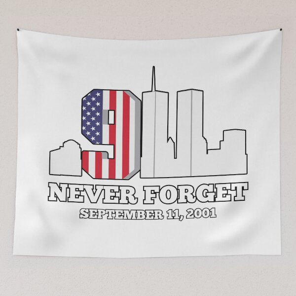 Item preview, 9-11 Memorial with Twin Towers and Never Forget September 11, 2001 designed and sold by AmericaFreedom.