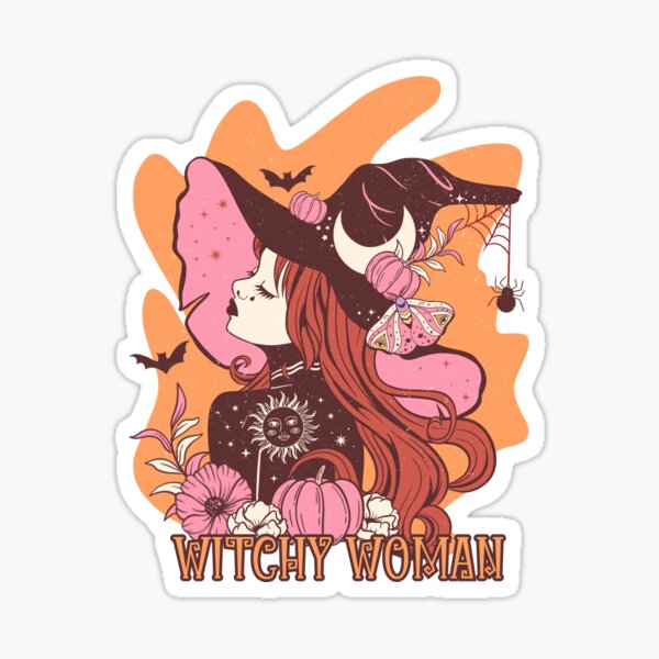 Witchy Woman, retro design shirt Sticker