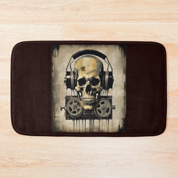 Item preview, "Cinematic Skull on Weathered Film Reel" designed and sold by Artisticanvas.
