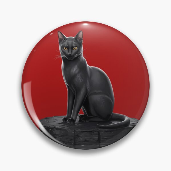 Item preview, Nocturnal Majesty: Black Cat on a Stone Pedestal designed and sold by magicalshops.