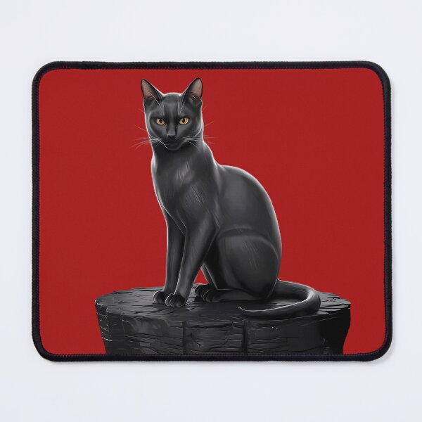 Item preview, Nocturnal Majesty: Black Cat on a Stone Pedestal designed and sold by magicalshops.