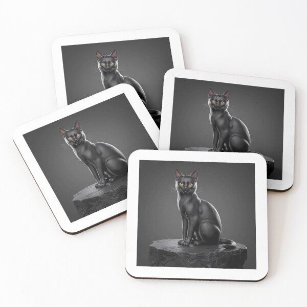 Item preview, Black Cat on Stone designed and sold by magicalshops.