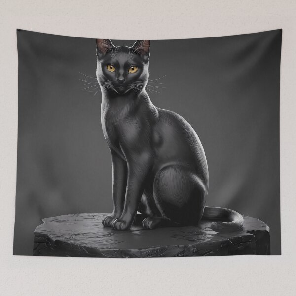 Item preview, Black Cat on Stone designed and sold by magicalshops.