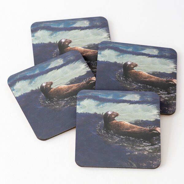 Item preview, Young Seal in Seaweed Water  designed and sold by heatherfriedman.