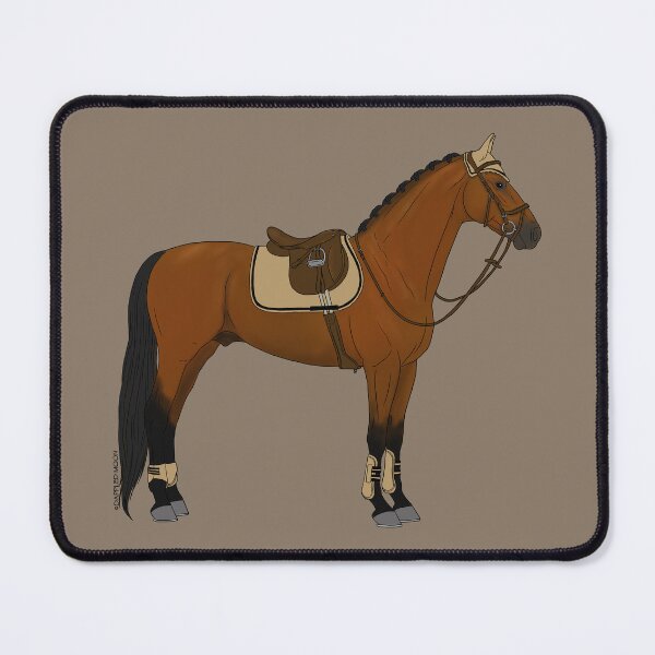 Item preview, Bay Hunter Jumper Horse with Tan Accessories designed and sold by DappledMoon.