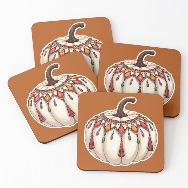 Item preview, Boho White Pumpkin with Tassles designed and sold by ArtfullyRooted.