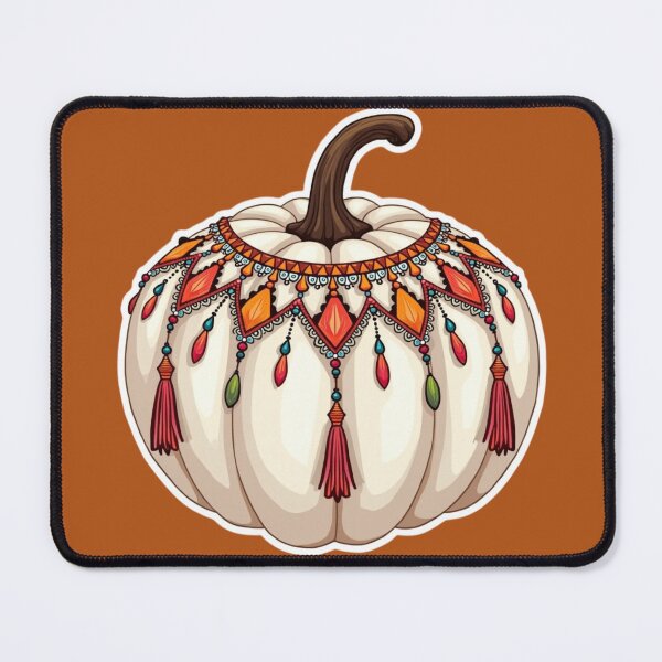 Item preview, Boho White Pumpkin with Tassles designed and sold by ArtfullyRooted.