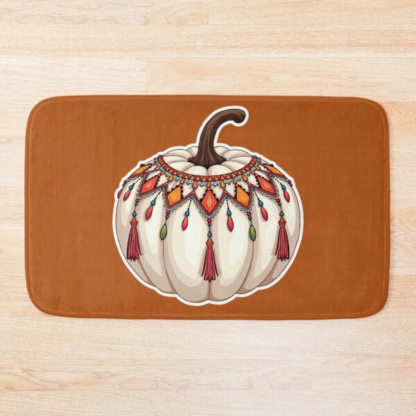 Item preview, Boho White Pumpkin with Tassles designed and sold by ArtfullyRooted.