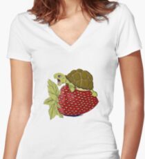 Turtle Berry Women's Fitted V-Neck T-Shirt