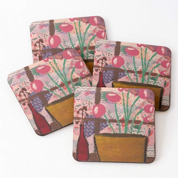 Item preview, Cottage Collage gumnuts and pink flowers  designed and sold by FiHoneymanArt.