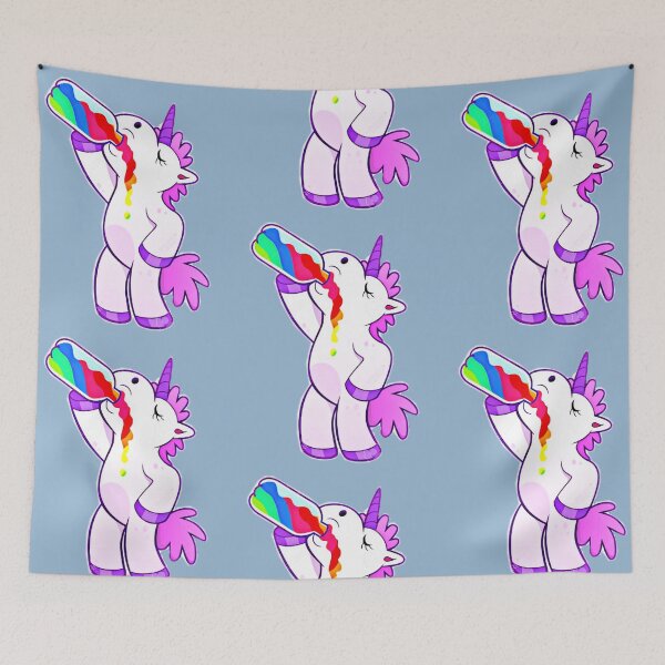 Item preview, Unicorn drinking rainbow juice. designed and sold by claireseyeview.