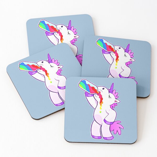 Item preview, Unicorn drinking rainbow juice. designed and sold by claireseyeview.