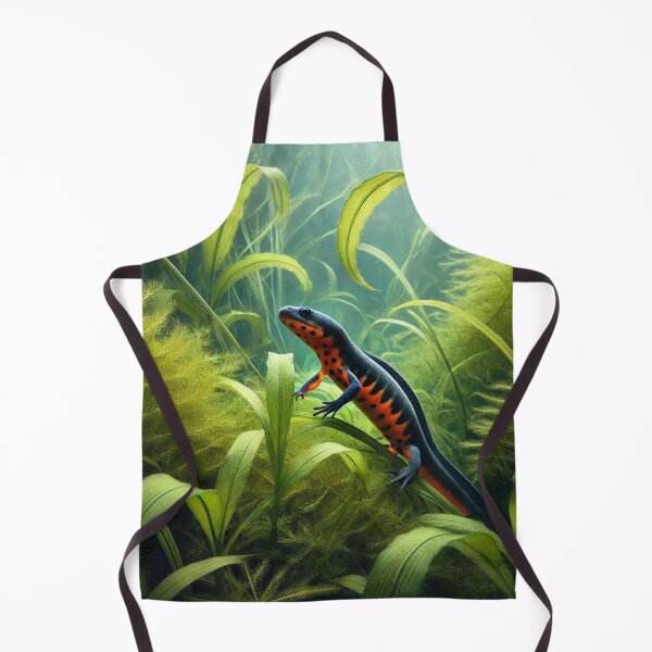 Item preview, Fire-Bellied Newt in Aquatic Plants | Underwater Exploration Art designed and sold by NocturnalNook.
