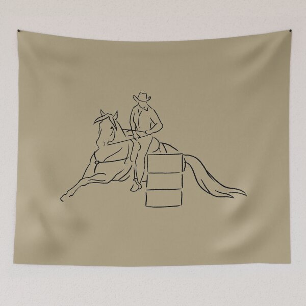 Item preview, Minimalist Sketch of Barrel Racer Horse and Rider designed and sold by DappledMoon.