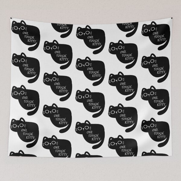 Item preview, Black Cat One Tough Kitty  designed and sold by monpetitbijou.