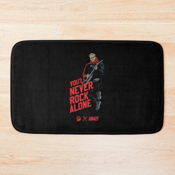 Item preview, Never Rock Alone Jurgen Klopp Liverpool Football Streetwear Black T-Shirt designed and sold by Vamos Store.